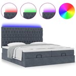 vidaXL Cadre de lit ottoman avec matelas gris foncé 200x200 cm velours