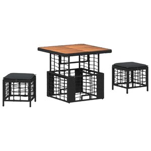 vidaXL Ensemble de salle à manger pour jardin 3 pc Noir et gris