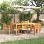 vidaXL Ensemble de salle à manger pour jardin 9 Pièces Marron