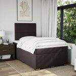 vidaXL Sommier à lattes de lit et matelas marron foncé 120x190cm tissu