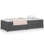 vidaXL Lit de jour sans matelas gris 90x200 cm bois de pin massif