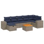 vidaXL Salon de jardin 8 Pièces avec coussins gris résine tressée