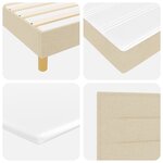 Lit à ressorts vidaXL avec matelas Crème 160x200 cm en tissu