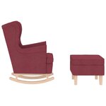 vidaXL Chaise à bascule avec repose-pied Rouge bordeaux Tissu