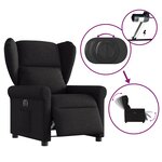 vidaXL Fauteuil inclinable électrique Noir Tissu