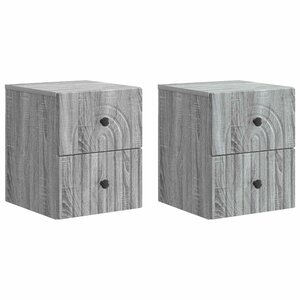 vidaXL Cabinet de chevet mural 2 Pièces Sonoma gris 33 x 34 5 x 40 cm