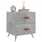 vidaXL Tables de chevet 2Pièces gris béton 40x35x47 5cm bois d’ingénierie