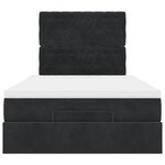 vidaXL Cadre de lit ottoman avec matelas noir 120x190 cm tissu