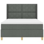 vidaXL Lit à ressorts avec matelas Gris 140 x 200 cm tissu