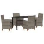 vidaXL Ensemble de salle à manger pour jardin 5 Pièces Gris polyrotin