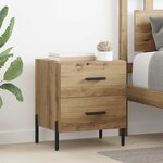 vidaXL Cabinet de chevet avec tiroir chêne artisanal 40 x 35 x 47.5 cm