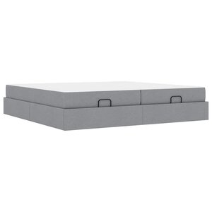 vidaXL Cadre de lit avec stockage Gris clair 200 x 200 cm tissu