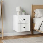 vidaXL Cabinet de chevet mural 2 Pièces Blanc 33 x 34 5 x 40 cm