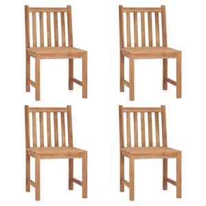 vidaXL Chaises de jardin lot de 4 Bois de teck solide
