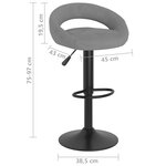 vidaXL Tabourets de bar lot de 2 gris clair velours