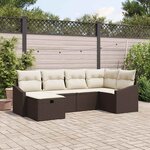 vidaXL Ensemble de canapé de jardin 6 Pièces Marron 55 x 62 x 69 cm