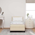 vidaXL Lit boxspring avec matelas avec matelas Crème 80 x 200 cm tissu