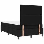 vidaXL Lit à ressorts avec matelas Noir 120 x 200 cm tissu