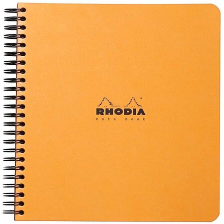 Rhodia - Cahier à Spirale (Reliure Intégrale) Notebook Orange - A5+ - Petits Carreaux - 160 pages Détachables