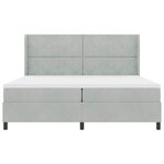 vidaXL Lit à Ressorts avec Matelas LED Gris clair 200 x 200 cm Velours