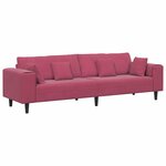 vidaXL Canapé en velours avec coussin Bordeaux 208 cm Velours