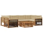 vidaXL Ensemble de canapés d'extérieur 7 Pièces Naturel et Beige