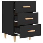 Vidaxl table de chevet noir 40x40x66 cm bois d'ingénierie