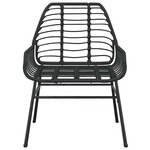 vidaXL Ensemble à manger de jardin 7Pièces noir poly rotin verre