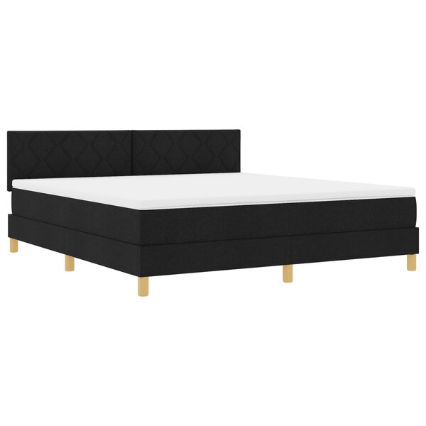vidaXL Lit à ressort avec matelas & LED noir 180x200 cm tissu
