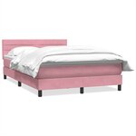 vidaXL Sommier à lattes de lit avec matelas rose 160x210 cm velours