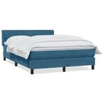 vidaXL Sommier à lattes de lit et matelas bleu foncé 140x210cm velours