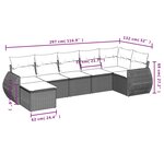 vidaXL Salon de jardin avec coussins 7 Pièces gris clair résine tressée