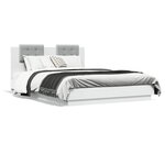 vidaXL Cadre de lit avec LED sans matelas blanc 120x200 cm