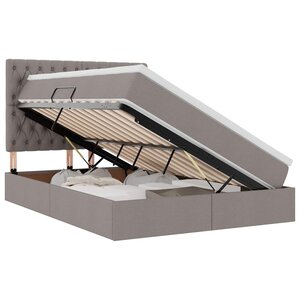 vidaXL Lit de rangement LED avec matelas Taupe 140 x 200 cm Tissu