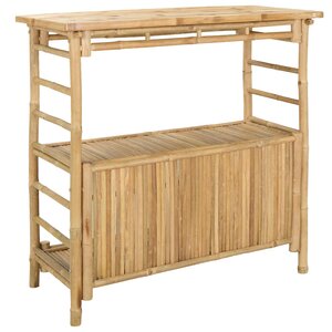 vidaXL Table de bar extérieure Naturel 110 x 50 x 105 cm Bambou