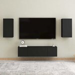 vidaXL Meuble TV Noir 30 5x30x60 cm Bois d’ingénierie
