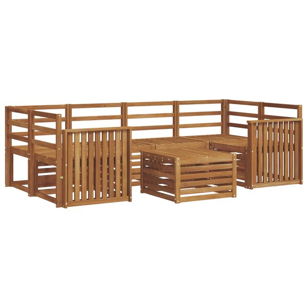 vidaXL Ensemble de canapés d'extérieur 7 Pièces Naturel