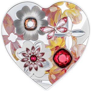 Pièce de monnaie en Argent 5 Dollars g 20 Millésime 2026 Happy Valentine BLOSSOM
