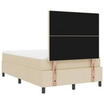 vidaXL Lit à ressorts avec matelas Crème 120 x 200 cm tissu