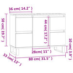 vidaXL Armoire de salle de bain blanc 80x33x60 cm bois d'ingénierie