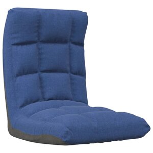 vidaXL Chaise pliable de sol Bleu Tissu