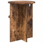 vidaXL Table d'appoint Chêne fumé Ø 39 5 x 55 cm Bois d'ingénierie