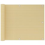 vidaXL Écran de balcon Beige 75x300 cm PEHD