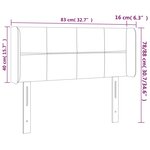 vidaXL Tête de lit à LED Crème 83x16x78/88 cm Tissu