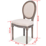 vidaXL Chaises à manger lot de 2 crème tissu
