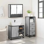vidaXL Ensemble de meubles de salle de bain 3 Pièces Sonoma gris