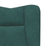 vidaXL Fauteuil relaxant Vert foncé 63 x 67 x 94 cm Velours