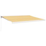 vidaXL Auvent rétractable jaune et blanc 4x3 m tissu et aluminium