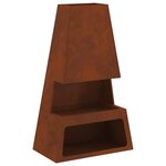 vidaXL Boule de feu Rouillé 60 x 35 x 100 cm Acier patiné
