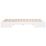 vidaXL Cadre de lit surélevé avec stockage Blanc Bois massif en pin